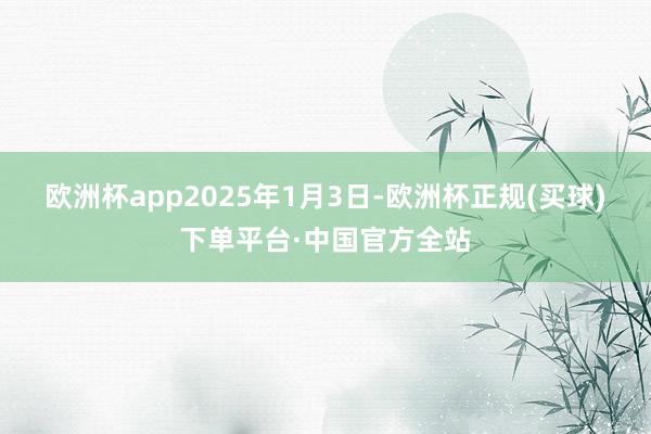 欧洲杯app　　2025年1月3日-欧洲杯正规(买球)下单平台·中国官方全站