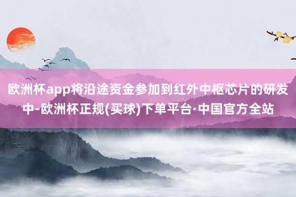 欧洲杯app将沿途资金参加到红外中枢芯片的研发中-欧洲杯正规(买球)下单平台·中国官方全站