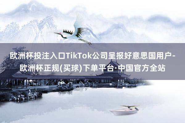 欧洲杯投注入口TikTok公司呈报好意思国用户-欧洲杯正规(买球)下单平台·中国官方全站